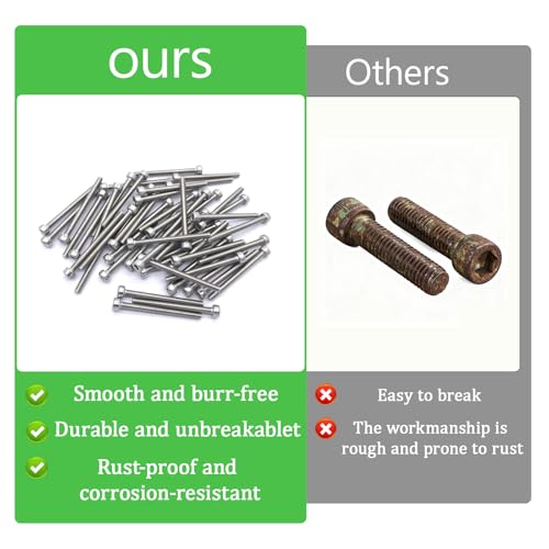 80 Pcs M3 x 45mm Socket Head Cap Screws Metric, Allen Socket Drive, 304 Stainless Steel, Full Thread, Bright Finish, Machine Thread - size: M3 x 45-80Pcs
