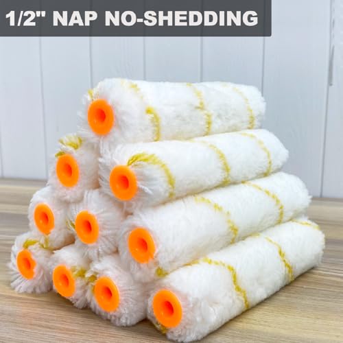 Great Andrew 10 Pack 6 Inch Paint Rollers for All Paints 1/2" Nap - size: 10 PCS, 6-Inch