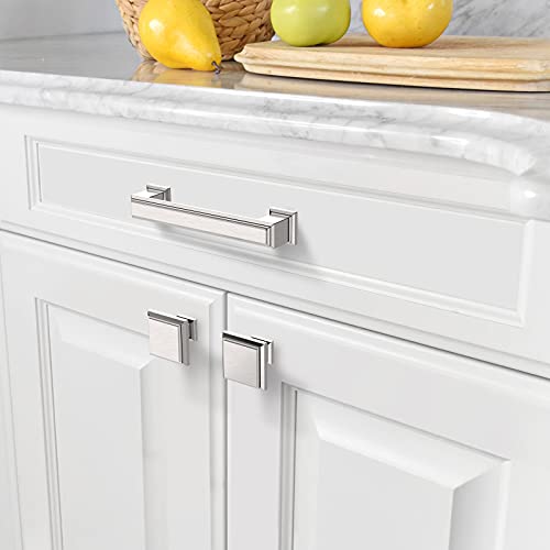 Amerdeco 10 Pack Brushed Satin Nickel Cabinet Pulls 3-3/4 Inch(96mm) Hole Center Cabinet Hardware Kitchen Cabinet Handles for Bathroom Drawer Pulls Dresser Pulls ZH0001 | Cabient Hardware Kitchen Cabinet Handles for Bathroom Drawer Pulls Dresser Pulls ZH0