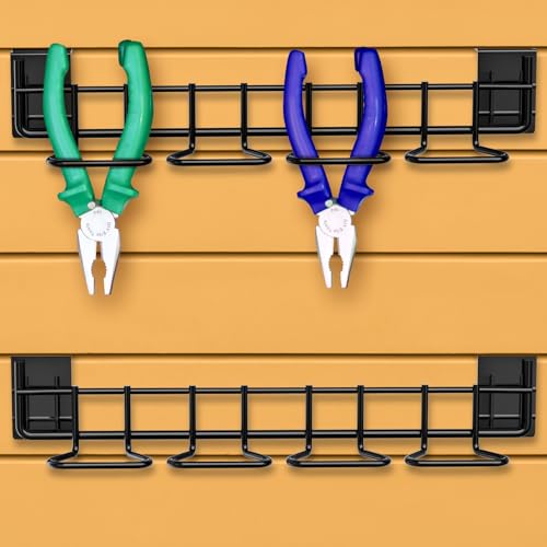 Blulu 2 Pcs Slatwall Screwdriver Holders Slatwall Plier Holders Screw Driver Organizers Screw Driver Hooks and Hangers Accessories for Clothing Home Garage Shop Retail Display