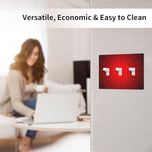 Spider Web Triple Toggle Light Switch Cover Plate | Fits standard 2-gang toggle and rocker switches, Durable polycarbonate thermoplastic with fade-resistant printed finish - color: Spider Web, size: Triple Toggle