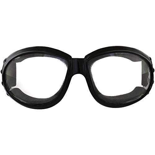 Global Vision Eliminator Dirt Bike Padded Motorcycle Riding Goggles for Men and Women (Black Frame/Smoke Lens) - color: Black Frame/Clear Lens