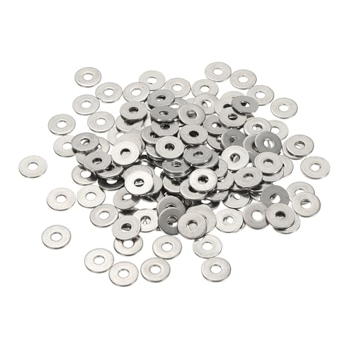 Flat Washers, 304 Stainless Steel Hardware Assorted Washer, 10 x 3 x 1 mm Fit for Bolts Screws Industrial Use (300 Pack, Silver) - size: 10 x 3 x 1 mm