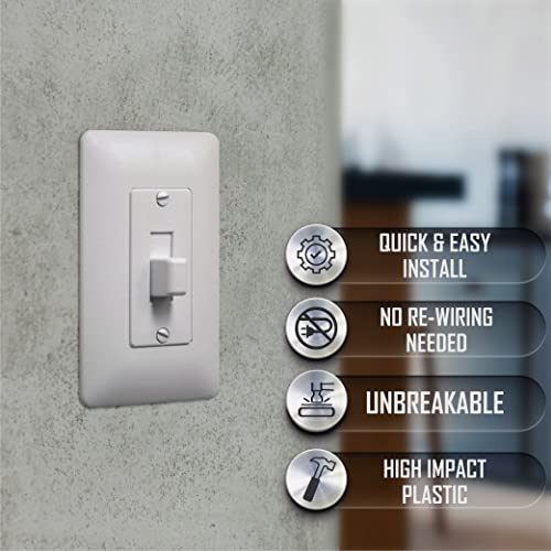 TayMac 1-Gang Mid-Size Toggle Switch Wall Plate, Paintable, White - size: 1 Gang, style: Toggle Cover-Up
