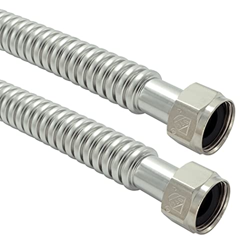 TTFLEX 18" Water Softener Flex Hose 1" x 1" FIP Connector, 0.7" ID, 2Pack - size: 1" FIP x 1" FIP, 18" (0.7" ID)