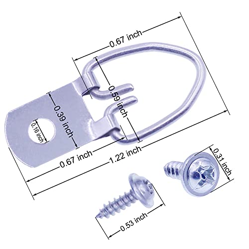 D-Ring Picture Hangers with Screws, 50 Pcs Single Hole Picture Hanging Hardware, Picture Hooks for Mirror, Clock, Decoration, Paintings, Artwork Picture Frame - size: 50 Pcs Single Hole