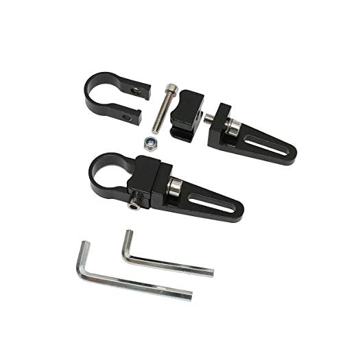 Universal-Fit 360° Adjustable 1.0" Tubular Clamp Light Mounts for Offroad LED Light Bar Easy Positioning on Trucks & SUV Tube Surface, High-Grade Light Weight Aluminum, Black Sleek Finish, 2 PCS Set - size: 1"(25mm)