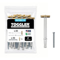 TOGGLER SNAPTOGGLE Drywall Anchors with 1/4-20 Bolts, 20 Pack - size: 20 w/ Round Head Bolts