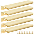 Malimali 5 Pack 7.87" Gold Edge Finger Pulls for Cabinets, Drawer Handles - color: Brushed Gold, size: 200mm/7.87" (5Pcs)