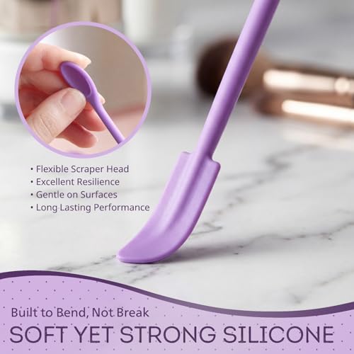 3 Pack Silicone Makeup Spatula Set, Mini Cosmetic Cream Scraper Tools
