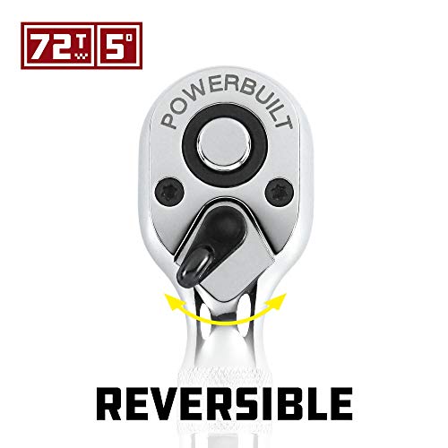 Powerbuilt 2 Piece 1/4-Inch and 3/8-Inch Stubby Ratchet Set, Quick-Release Reversible 72 Tooth, Tight Spaces, Mini Small Ratchet Wrench - 640927 - style: 2 Pc. Ratchet Set