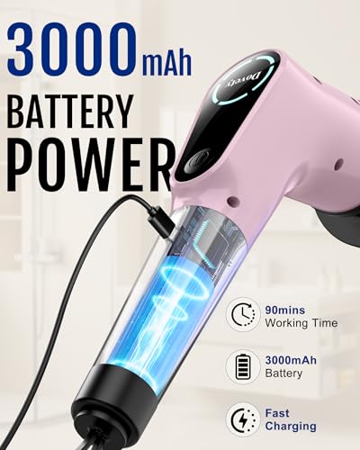 Dovety Electric Spin Scrubber, Extendable Handle, 8 Brush Heads-Pink - color: Pink