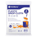 VICMORE Clear Plastic Drop Cloths for Painting, 9 x 12 Ft, 1 Mil, 2 Pack