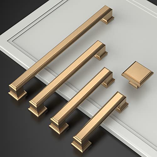 Amerdeco 10 Pack Champagne Bronze Cabinet Pulls 3 Inch(76mm) Hole Center Cabinet Hardware Kitchen Cabinet Handles for Bathroom Drawer Pulls Dresser Pulls ZH0001 | Cabient Hardware Kitchen Cabinet Handles for Bathroom Drawer Pulls Dresser Pulls ZH0001 - co