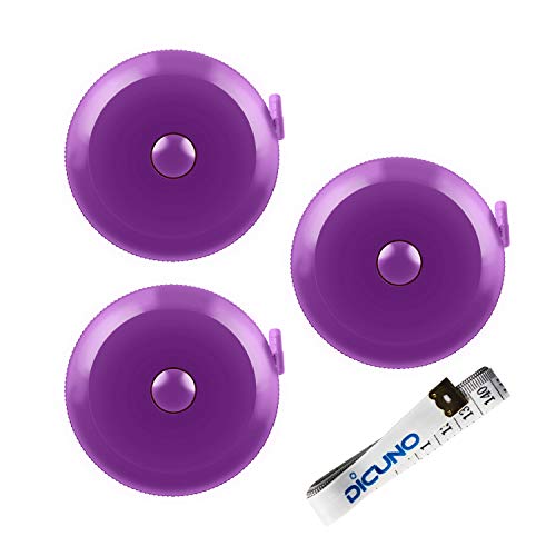 DiCUNO 3-Pack Soft Retractable Measuring Tape, 60-Inch 1.5 Meter, Purple - color: Purple*3pcs