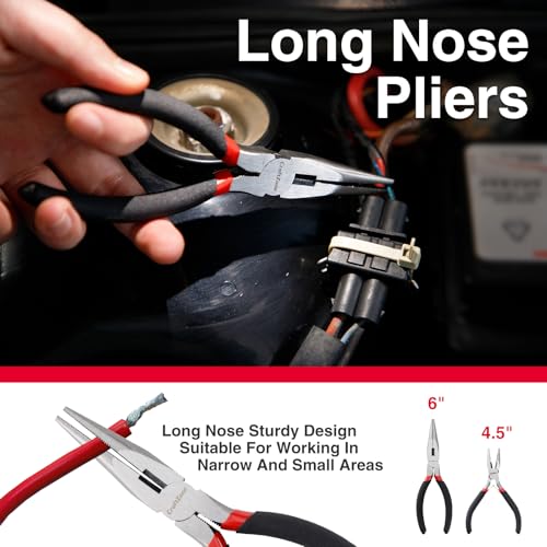 7 Piece Professional Pliers Set With Long Nose, Linesman, Water Pump, Slip Joint And Diagonal Cutting Pliers, Heavy Duty Hand Tool Set For Electrical Work, Home DIY And Automotive Repair - size: 7pc