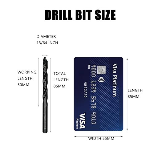 13/64inch HSS M35 Cobalt Twist Drill Bits for Metal - size: 13/64inch (10pcs)