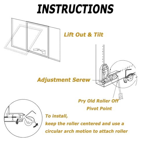 8 Pack Sliding Screen Door Rollers, Screen Door Rollers Replacement Kit - Compatible with KDEX20 Series KD Screen Doors, 1-1/4" Concave Ball Bearing Steel Patio Glass Screen Door Wheels Hardware