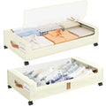 Yecaye 60L Under Bed Storage with Wheels, 2 Pack, Beige - color: Beige, size: 2 Pack