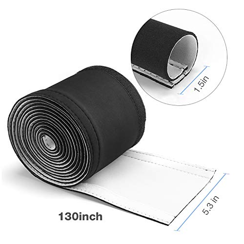 JOTO 2 Pack Cable Management Sleeve -Black, 2 Large - color: Black, size: 2 Pack, 130 Inches