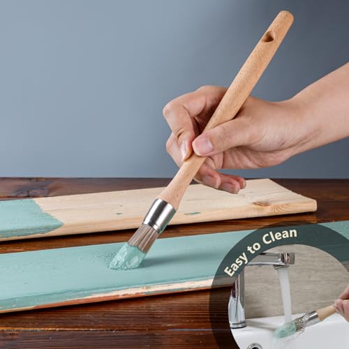Trim Paint Brush, 0.6", 3 Pcs Round Brushes for Walls, Touch Up | Trim Painting Tool for Detail Areas, Corners and House Wall Edges, Small Cut-in Brushes with Ergonomic Wooden Handles - size: 0.6 Inch Round, 3 Pack