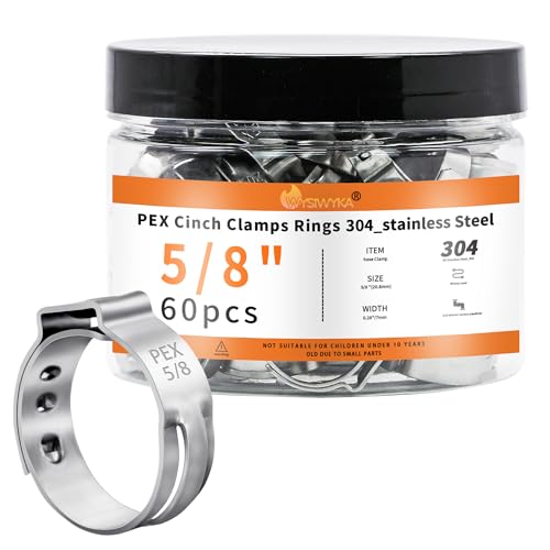 60pcs 5/8 pex crimp rings for PEX Tubing Pipe Fitting Connections - color: 60 Pcs, size: 5/8 inch