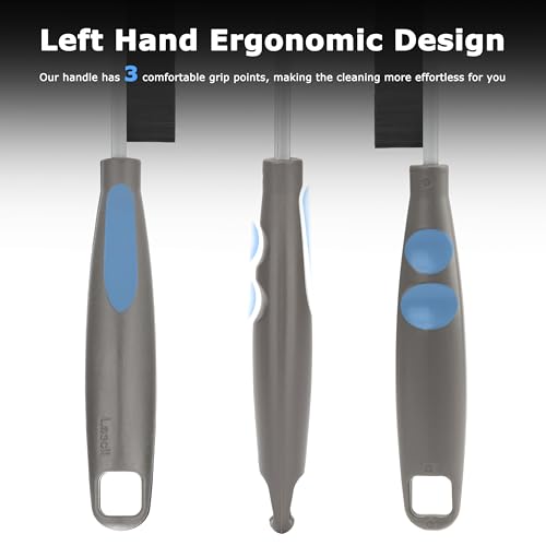 2026 NEW Ergonomic Anti-Slip Handle Grout Brush, 2Pcs Crevice Cleaning Brush, Hard Bristle Multi-Purpose Cleaning Tools, Small Cleaning Brush for Household Use Kitchen Bathroom, Left Hand - size: 2Pcs, style: Left Hand