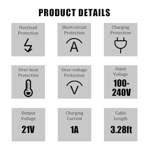2 PCS Universal 1Amp Power Tool Battery Charger Compatible with Dewalt 20V, Milwaukee M18 18V Lithium-Ion Batteries - Multi-Brand Charger for Power Tools, Activate The Dormant Battery - size: 1A