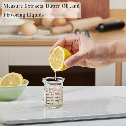 Ackers BORO3.3 Glass Measuring Cups with V-Spouts, 30 ml/1 oz, 2 Pack - size: 30 ML/1 OZ(Pack of 2)