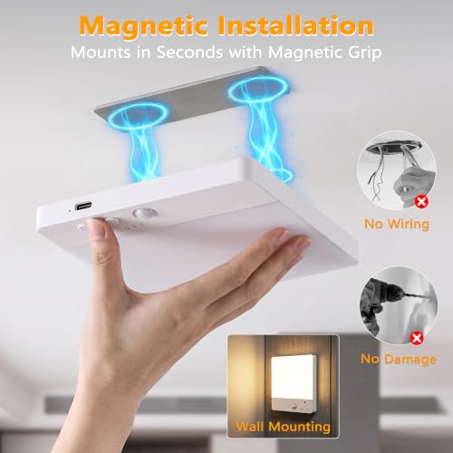 BrizLabs Magnetic LED Ceiling Light 2 Pack, USB-C Rechargeable & Wireless - size: 5.9 Inches