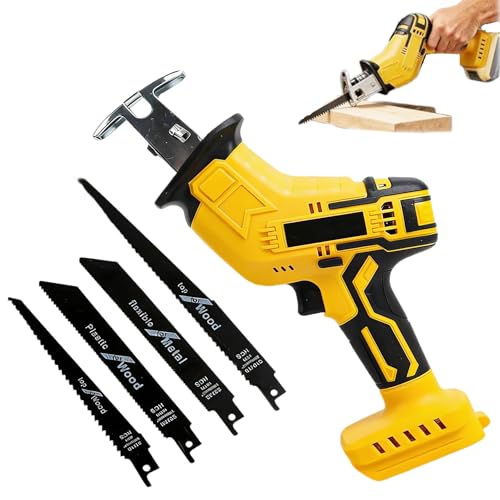 [2026 Upgrade]Cordless Reciprocating Saw Compatible with Dewalt 20V MAX Battery, 0-3500 SPM Variable Speed, Power Recipro Saw Mini Portable with 4 Blades Kit for Wood Metal PVC Cutting (NO Battery)