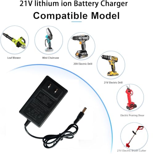Lithium Battery Charger Replacement 21V 2A for Weed Wacker Mini Chainsaw