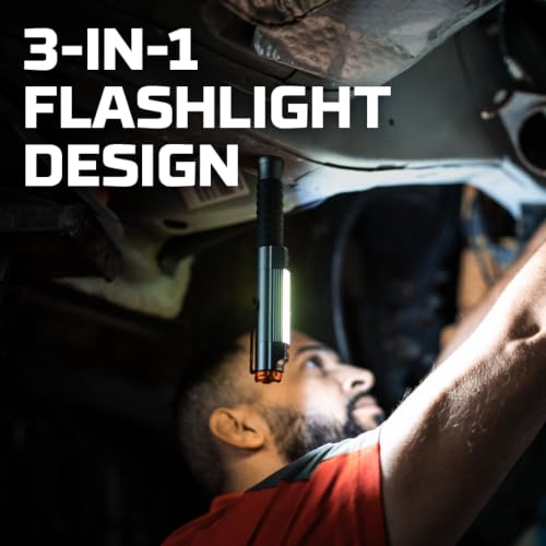 NEBO Big Larry 3 Work Light, 600 Lumen Flashlight & COB Task Light - color: Black, size: 600 Lumen