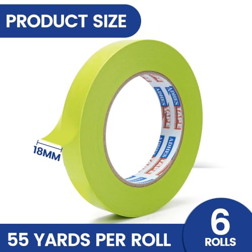 ADHES Green Delicate Surface Washi Masking Tape Painter Tape 0.7Inch - size: 18mm x 50m