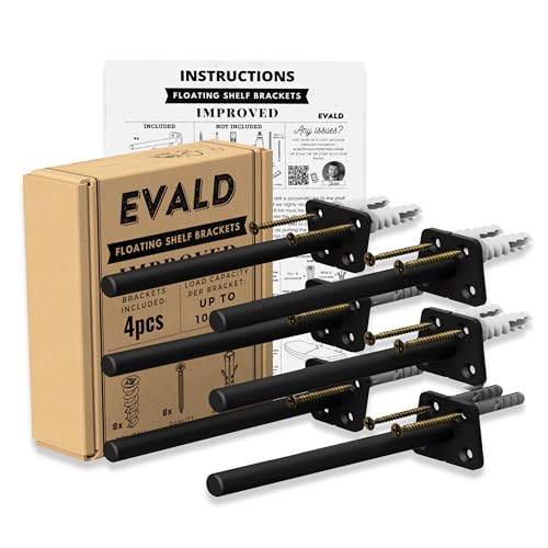 EVALD 6 Inch Floating Shelf Brackets, Hidden Shelf Brackets for Floating Shelves, Heavy Duty Shelf Bracket with Screws & Anchors, Floating Shelf Mount (6 Pack) - size: 6 Inch, style: 6 Pack All-purpose