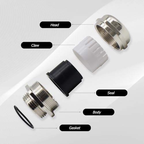 MAKERELE NPT Cable Glands 1" Nickel-Plated Brass IP68 Waterproof, 2pcs - color: Nickel-plated copper, size: 1" 2pcs BAG