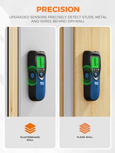Mecurate 5-in-1 Stud Finder Wall Scanner for Studs, Metal & Live AC Wires - color: Blue