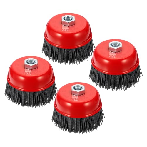 4pcs 4in Wire Cup Brush for Angle Grinder, 5/8"-11 Arbor, 180 Grit - size: 4 inch