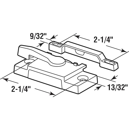 Prime-Line F 2744 Sash Lock, Single Unit, White – Diecast Construction, White Powder Coat w/ Enamel Finish, Designed for both Single & Double Hung Windows (Single Pack)