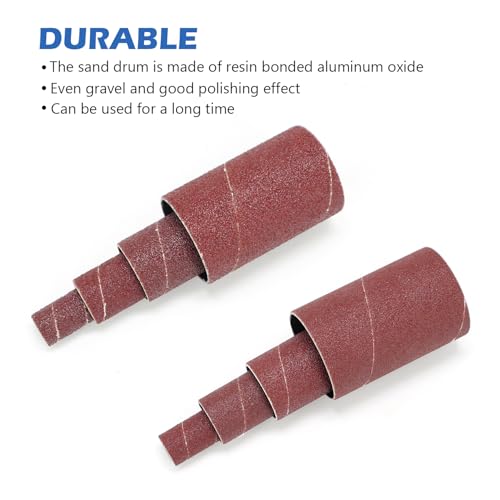 2-1/2’’Sanding Drum and Sleeves Set with 1/4’’, 1/8’’Shank and Sandpaper Cleaning Stick-Eraser, Drill Sanding Kit for Sanding Polishing Multiple Materials Wood Fiberglass Metal, 80, 120 Grit-21PCS - size: Length: 2-1/2'' (sanding drums & sleeves)