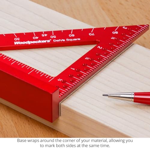 Woodpeckers Delve Square, 10-in-1 Woodworking Layout Tool, 6 Inch, Aluminum, Feature Packed Carpenter Square - color: Aluminum, style: 6 Inch