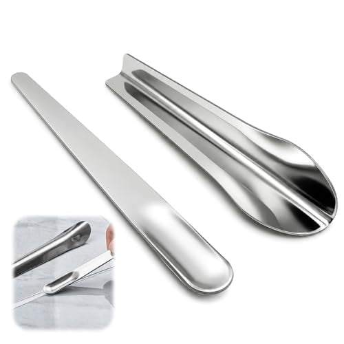 2 Pack Caulking Tool Kit, Metal Caulk Remover & Grout Cleaning Scraper, Silicone Finishing Tools for Wall Tile Gaps, Inside and Outside Corner Sealing Application, Bathroom Kitchen Shower Repair