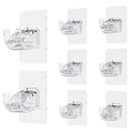 CIEMGNZOC 8PCS No Drill Curtain Rod Brackets, Self-Adhesive Curtain Rods No Drilling, Nail Free Adjustable Curtain Rod Holders, Curtain Hooks for Rod Less Than 1.57 Inch Diameter (Transparent) - color: 8 Pcs Transparent