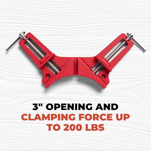 BUILDSOMETHING Right Angle Wood Clamp - Home Improvement Hand Tool - Premium Clamp Set with 45 Degree Cutting Guide Slot - 2 Pack