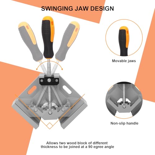 2 PCS Corner Clamps for Woodworking - size: 2 PCS Clamping Range 3 Inch