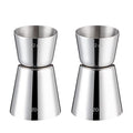 Briout 2Pcs Double Cocktail Jigger for Bartending, 1OZ & 1/2OZ, Flat Edge - color: Silver, size: Flat Edge-0.5oz/1oz-2PC