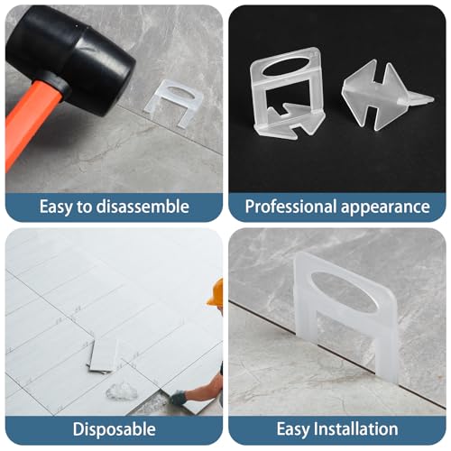 1000 Tile Spacers 1/16 Inch Tile Leveling Clips for Floor Tiles - size: 1/16 Inch*1000 Piece