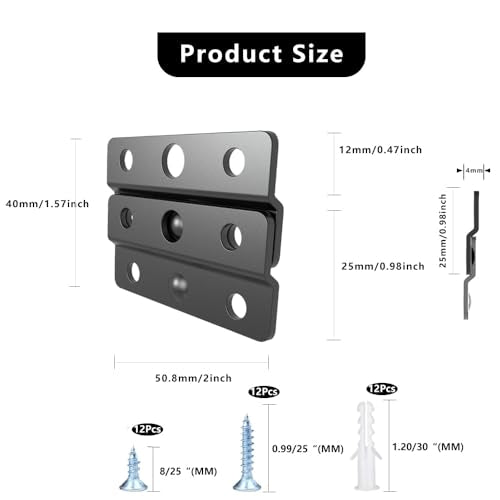 2 inches Z-Style French Cleat Picture Hanger, 4 Pairs - size: 2 Inch