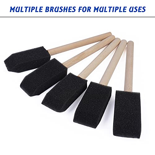 conda 1 inch Foam Brush Set of 58 Pack, Sponge Paint Brush Set with Wood Handle - Lightweight, Durable, Great for Acrylics, Crafts, Stains, Varnishes Art - size: 1"/ 58 Pack