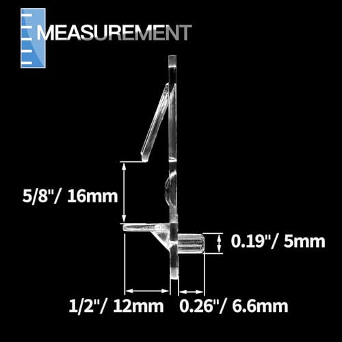 10pcs Locking Shelf Pins – 5mm Cabinet Shelf Pegs, Clear Plastic Shelf Clips for 5/8" Thick Board - size: 5mm Pins, Fit 5/8" Thick Boards